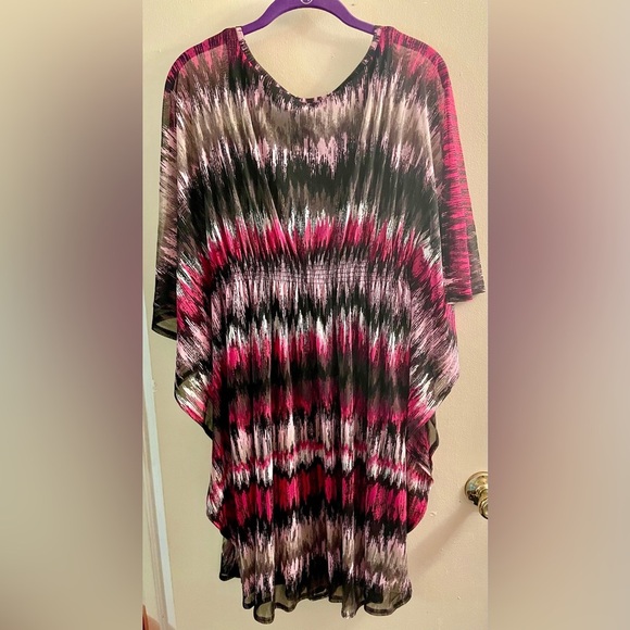 INC Dress w/ bat-wing short sheer sleeves. SIZE Large - Picture 5 of 9